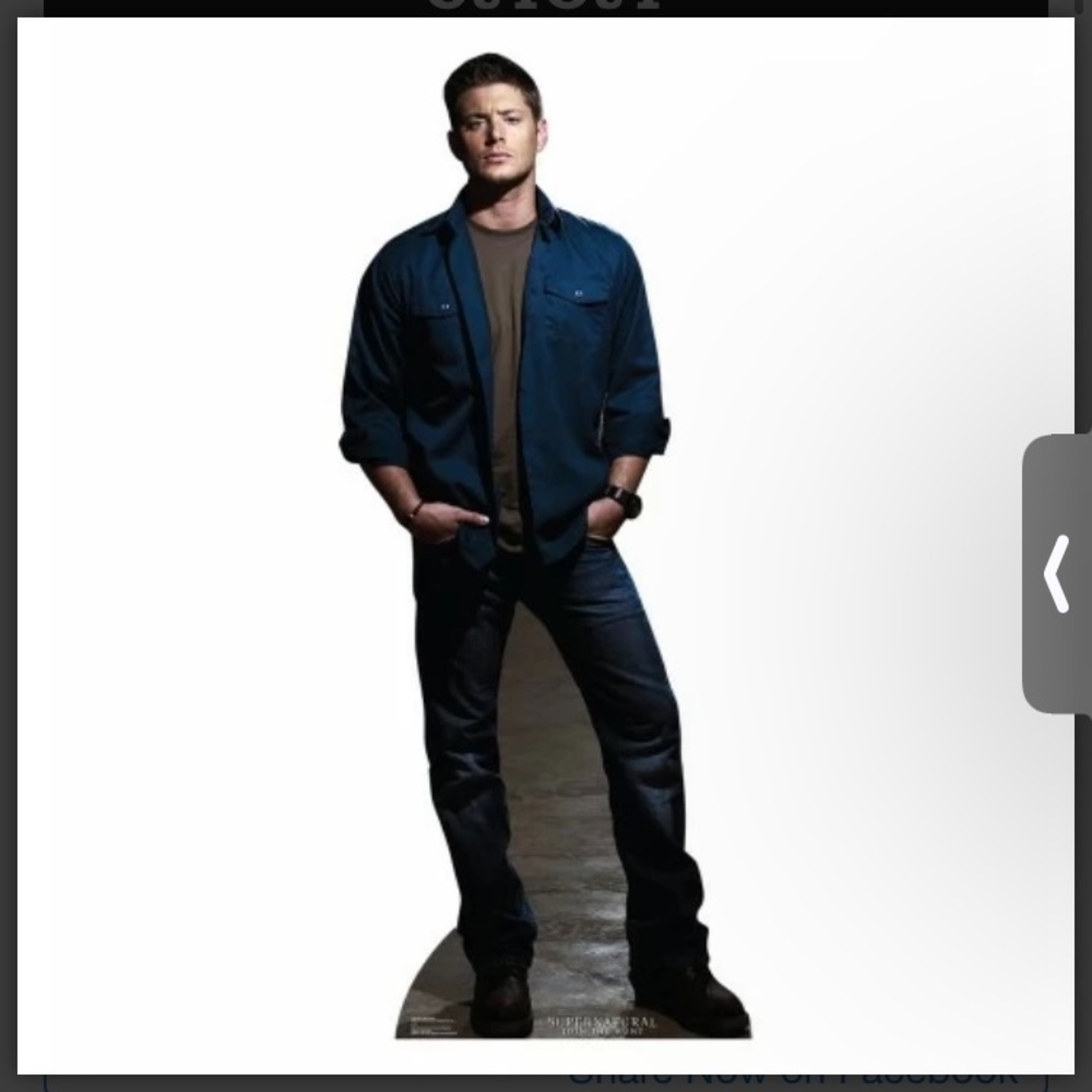 DEAN WINCHESTER SUPERNATURAL LIFE SIZE CARDBOARD CUTOUT LAST ONE!